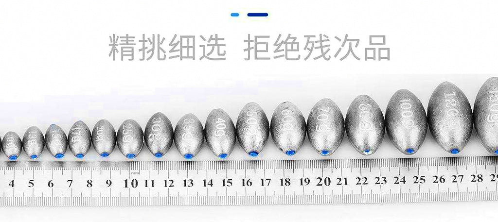 Olive Sinkers with Plastic Core, 0.04–7 oz (1–200 g) – product photo