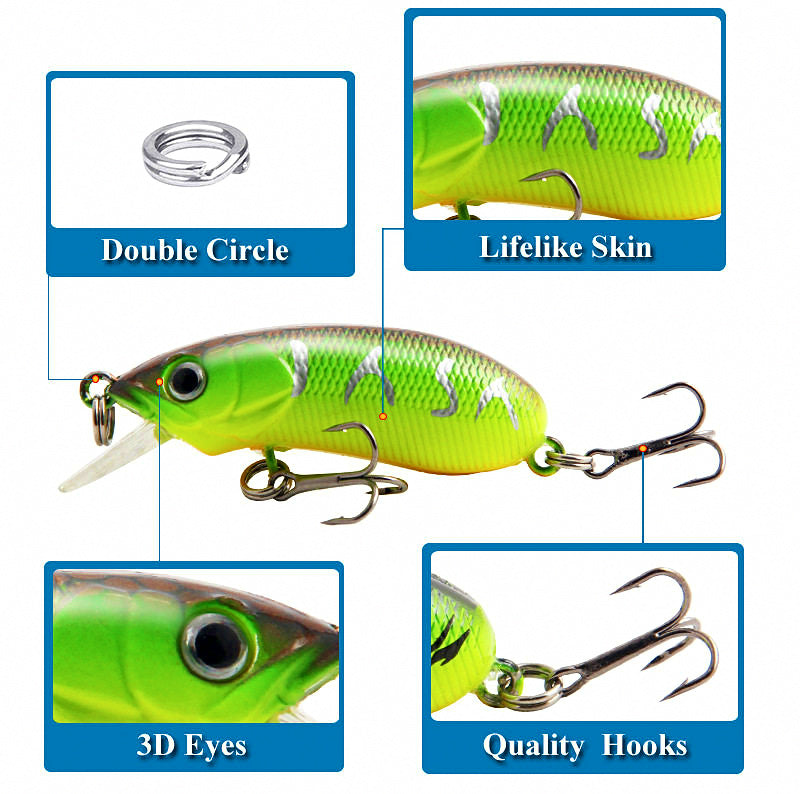 Slow Sinking Minnow Hard Bait, 5 cm (2 in), 7.8 g (0.28 oz) – product photo