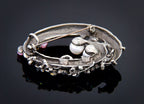 Camellia Flower Pearl Brooch, Vintage Alloy Lapel Pin – product photo