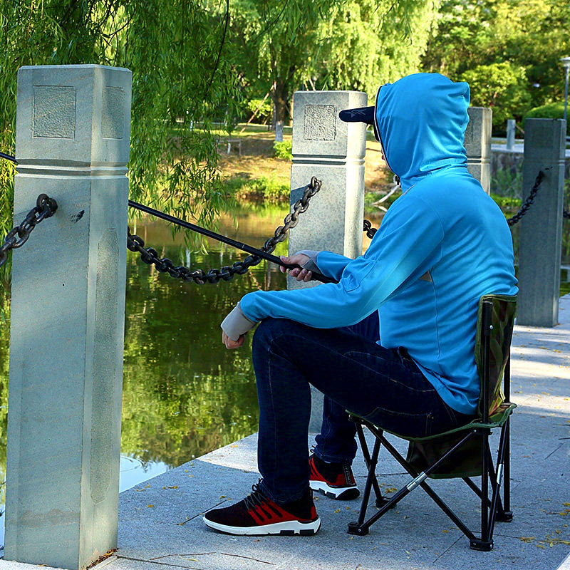 Men's UPF 40+ Hooded Long Sleeve Fishing Sun Shirt – product photo