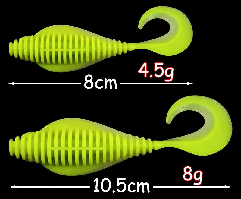 Curly Tail Grub Soft Bait, 8 & 10.5 cm (3.1–4.1 in) – product photo