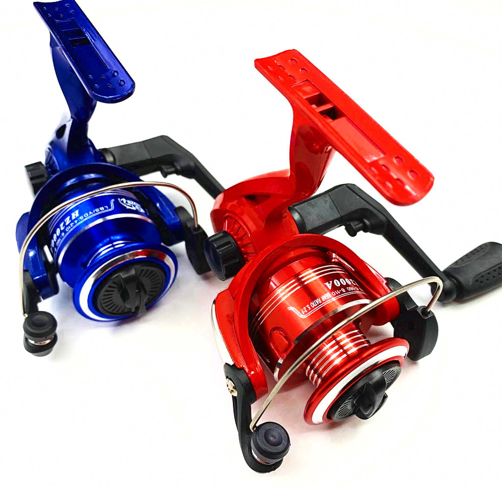 HZ1000 Spinning Reel with Metal Head, Red or Blue – product photo