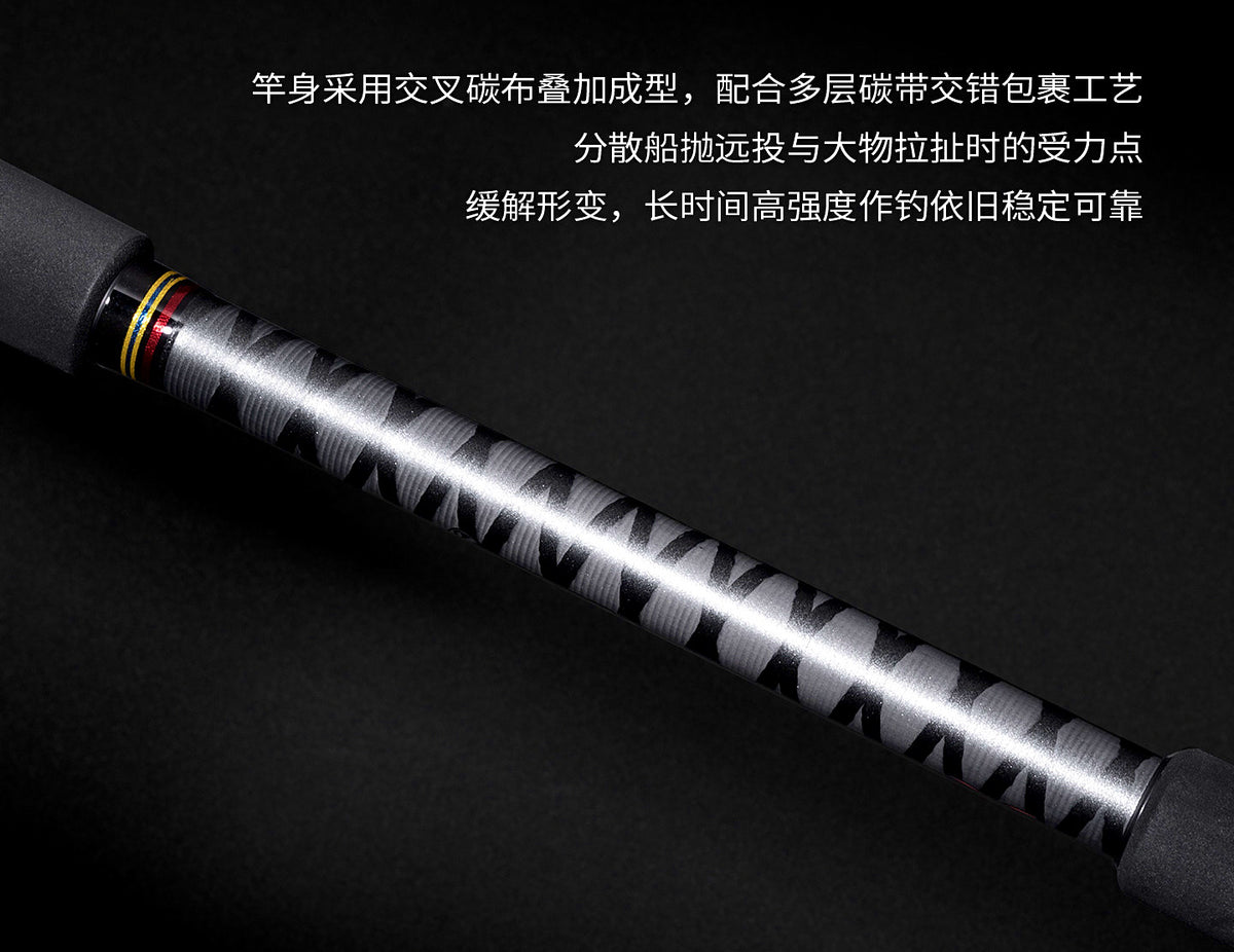 5-Piece Travel Boat Casting Rod, Carbon, 6 ft 11 in–8 ft 2 in – product photo