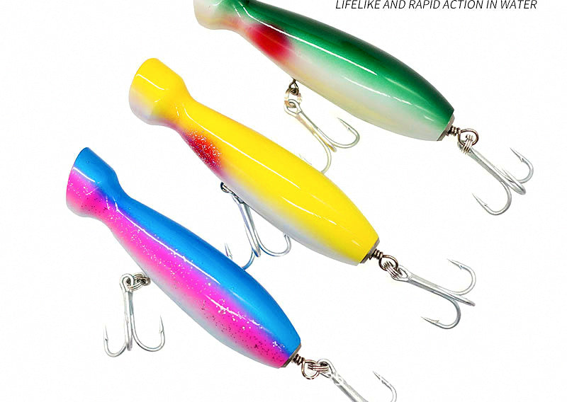 Wooden Popper Lure, 40 g (1.4 oz), Tuna Topwater – product photo