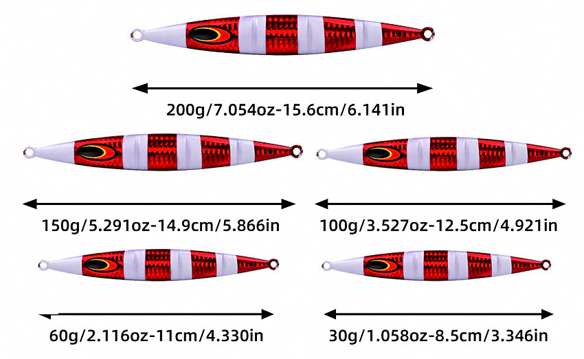Glow Slow Pitch Jig, 30–200 g (1.1–7.1 oz) – product photo