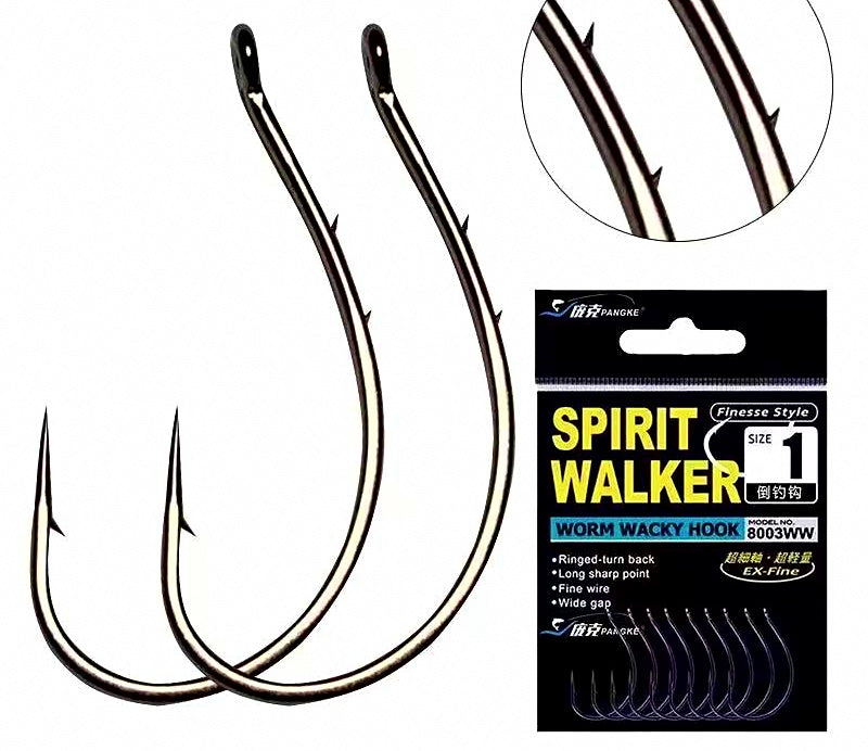 Wacky Rig Worm Hooks, Barbed, 10 Pack, Size #3–4/0 – product photo