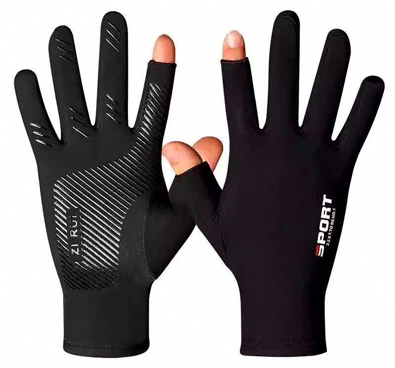 Sun Protection Fishing Gloves, Touchscreen, Fingerless – product photo