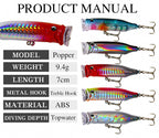 Floating Popper Lure, 7 cm (2.8 in) 10 g (0.35 oz) – product photo