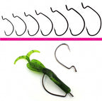 Wide Gap Offset Worm Hooks, Barbed, Sizes 1/0–5/0 – product photo