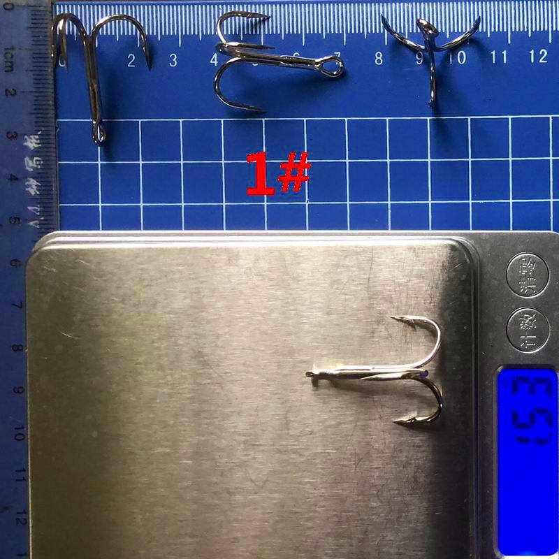 High Carbon Barbed Treble Hooks, Bulk Pack, Size 12 to 12/0 – product photo