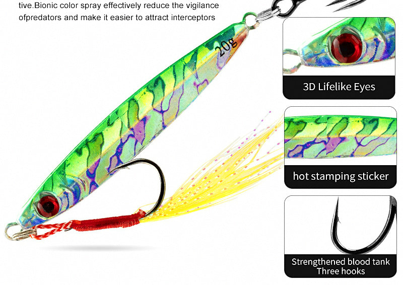 Casting Metal Jig, 10–25 g (0.35–0.88 oz), Hooked or Bare – product photo