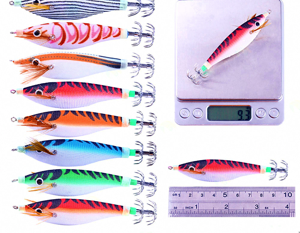Wood Shrimp Squid Jig, 10 cm (3.9 in), 9.6 g (0.34 oz) – product photo
