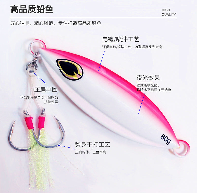Slow Pitch Jig, 40–200 g (1.4–7.1 oz), Glow & Metallic – product photo