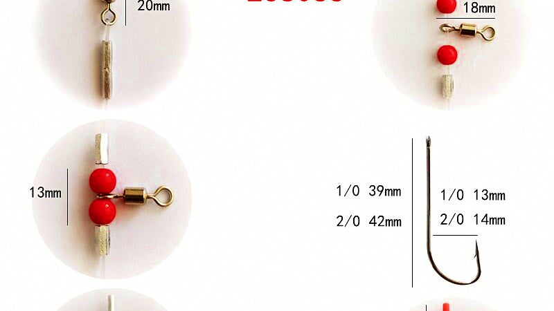 Pre-Tied Long Shank Boat Fishing Hook Rig, Single/Double – product photo