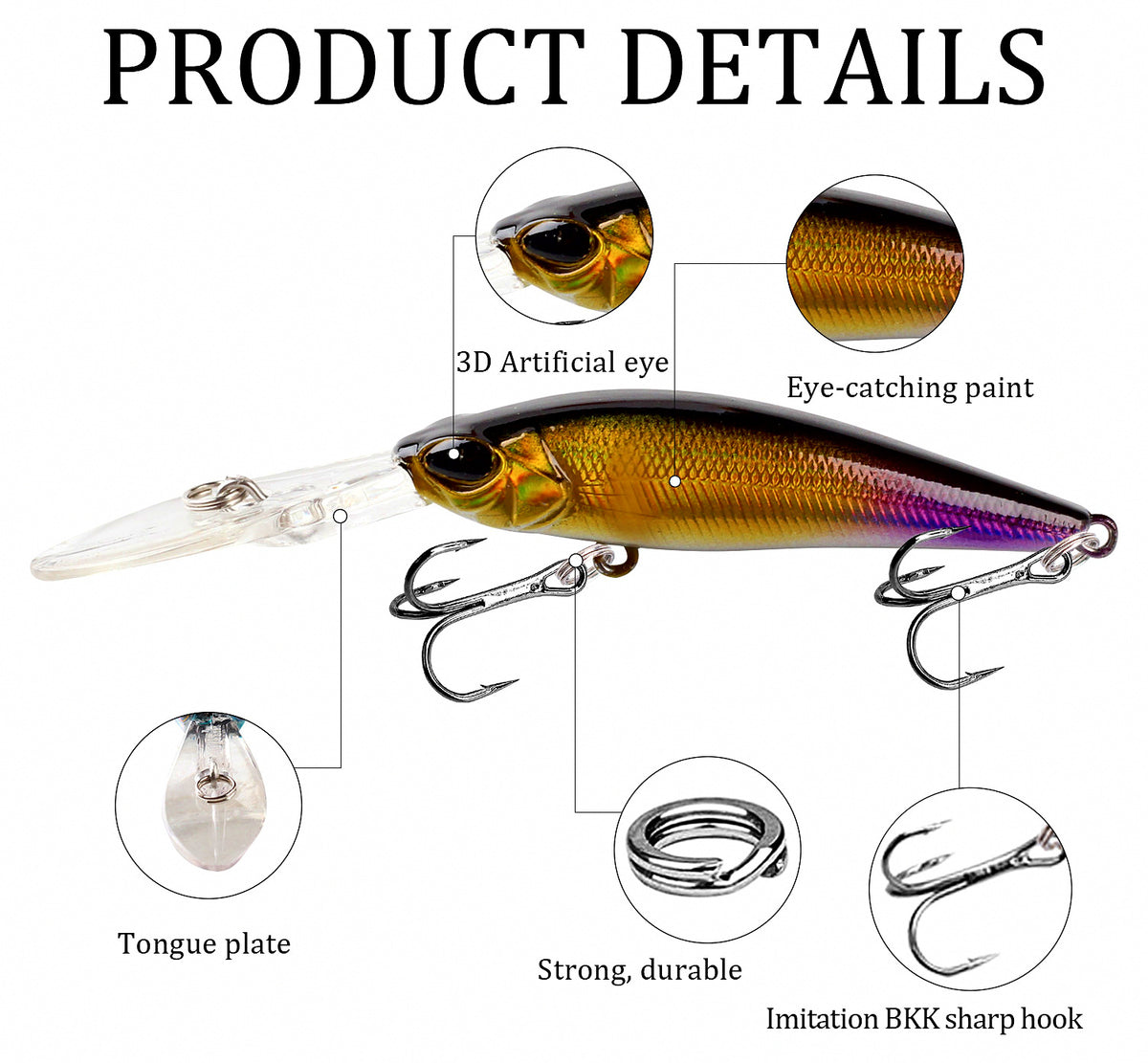 Deep Diving Long Lip Minnow, 9–9.5 cm, 6–8.5 g (0.2–0.3 oz) – product photo