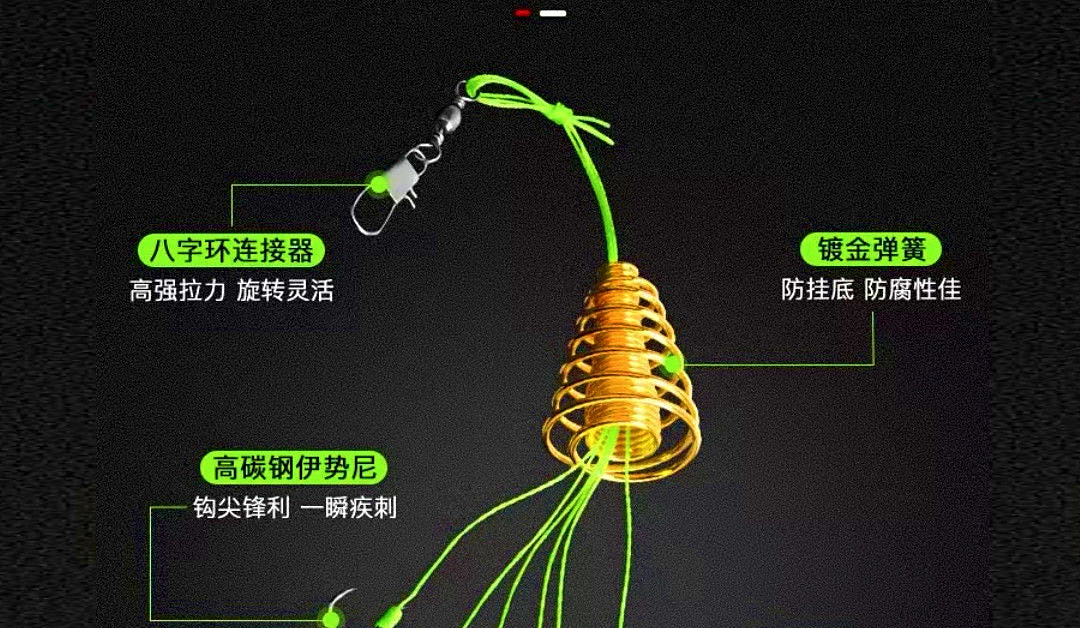 Anti-Snag Spring Explosion Hook Rig Set, Iseni-Style Black – product photo