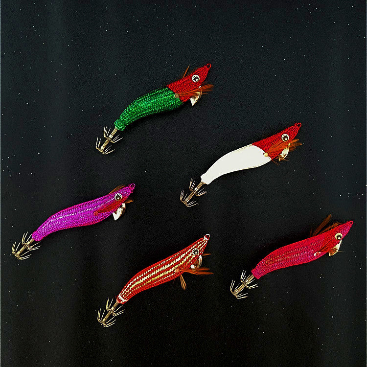 Glow Wood Shrimp Squid Jig, Size 2.2 (Egi Style), Multicolor – product photo