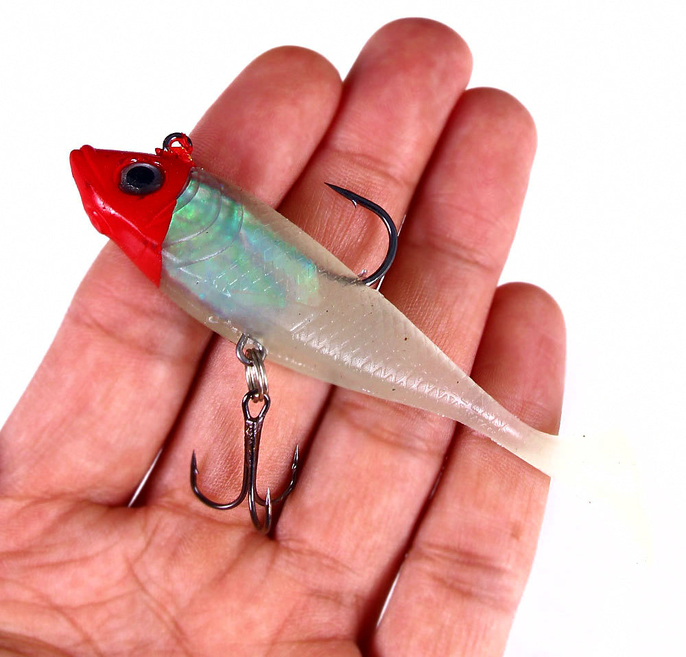 Lead Head Soft Swimbait, T-Tail, Double Hook, 18.5 g (0.65 oz) – product photo