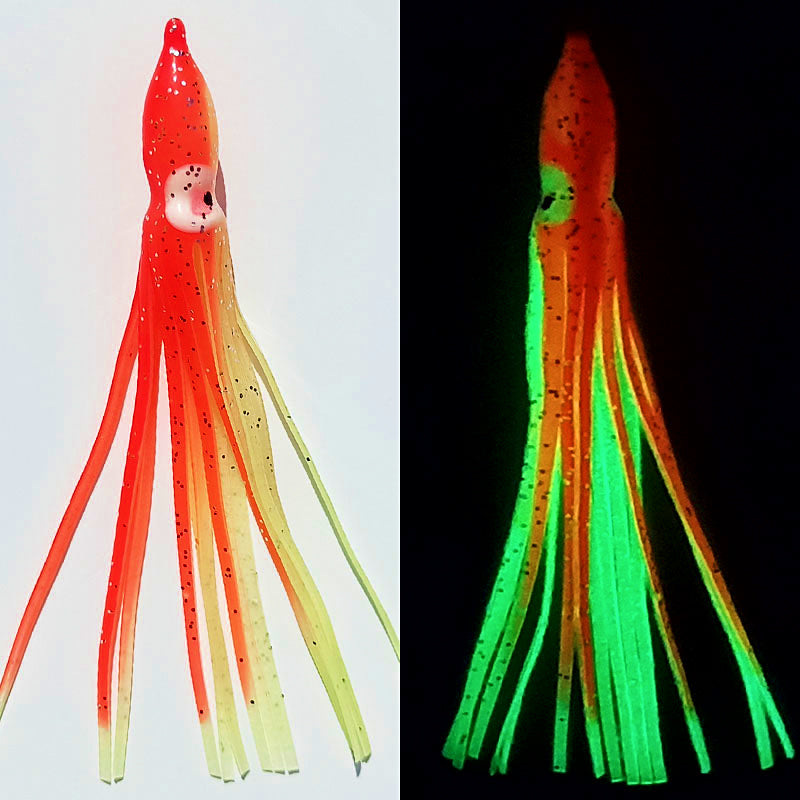 Glow Octopus Skirt Lures, 6/9/12 cm (2.4/3.5/4.7 in) – product photo