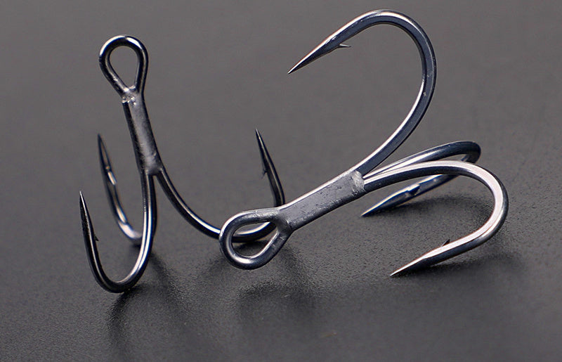 Rust-Resistant Barbed Treble Hooks, Sizes 2–12 – product photo