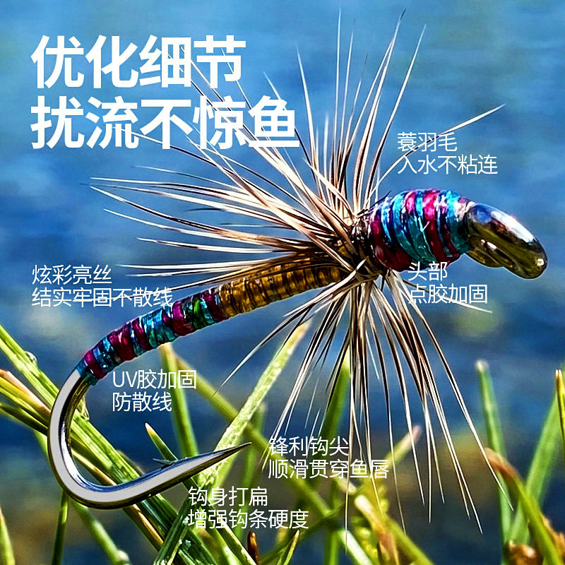 Rainbow Segmented Midge Fly, Sizes 14, 16, 18 – product photo