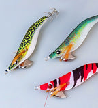 Weighted Wood Shrimp Squid Jig, 9 cm 7 g (0.25 oz), Glow – product photo