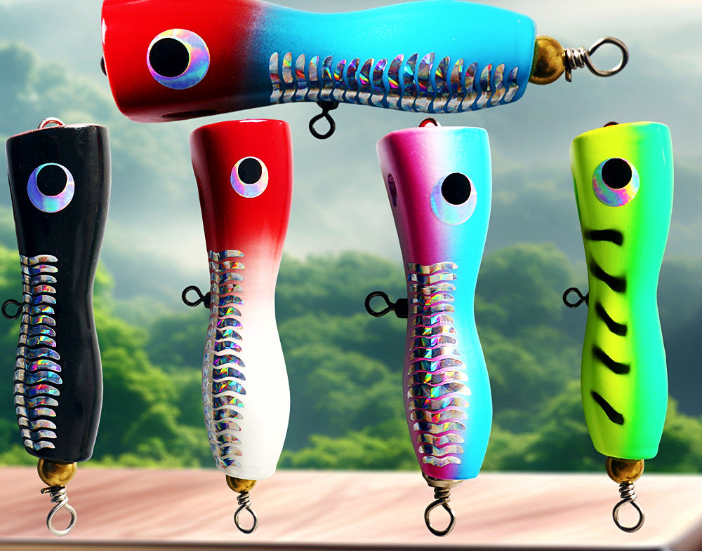 Wooden Popper Lure, 85 & 115 mm (3.3 & 4.5 in), 25 & 45 g – product photo