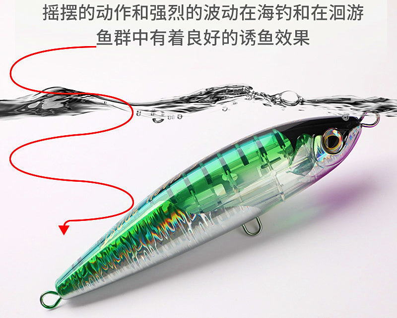 Large Floating Pencil Lure, 95 g (3.4 oz), 17.5 cm, Unrigged – product photo