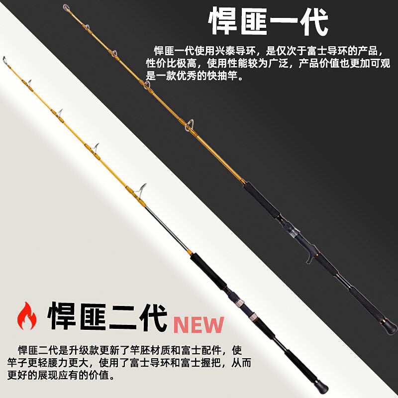 Fast Jigging Boat Rod, One-Piece Carbon, 1.5–1.68 m – product photo