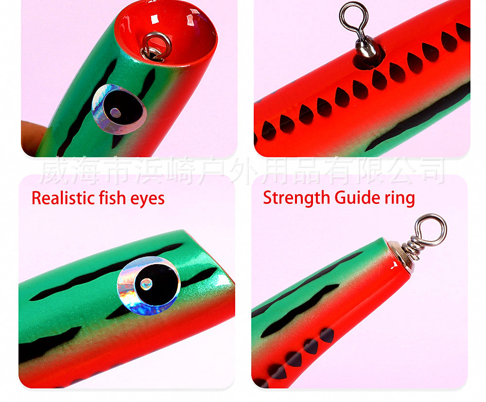 Wooden Popper Topwater Lure for GT, 80 g (2.8 oz), 18.5 cm – product photo