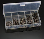 Eyed Ring Hook Assortment, 150 pcs, Sizes 4-12 (Barbed) – product photo