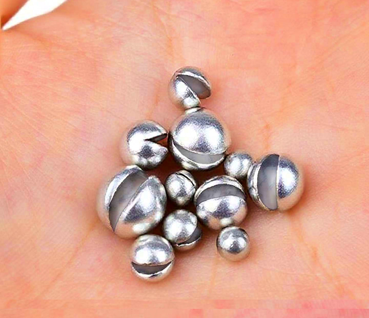 Split Shot Lead Sinkers, Open-Ended Pinch-On Weights, Multiple Sizes – product photo