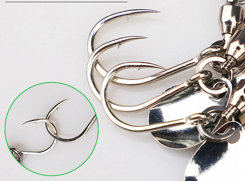 Swivel Spinner Blade Single Hook, Size 1/0, Barbed – product photo