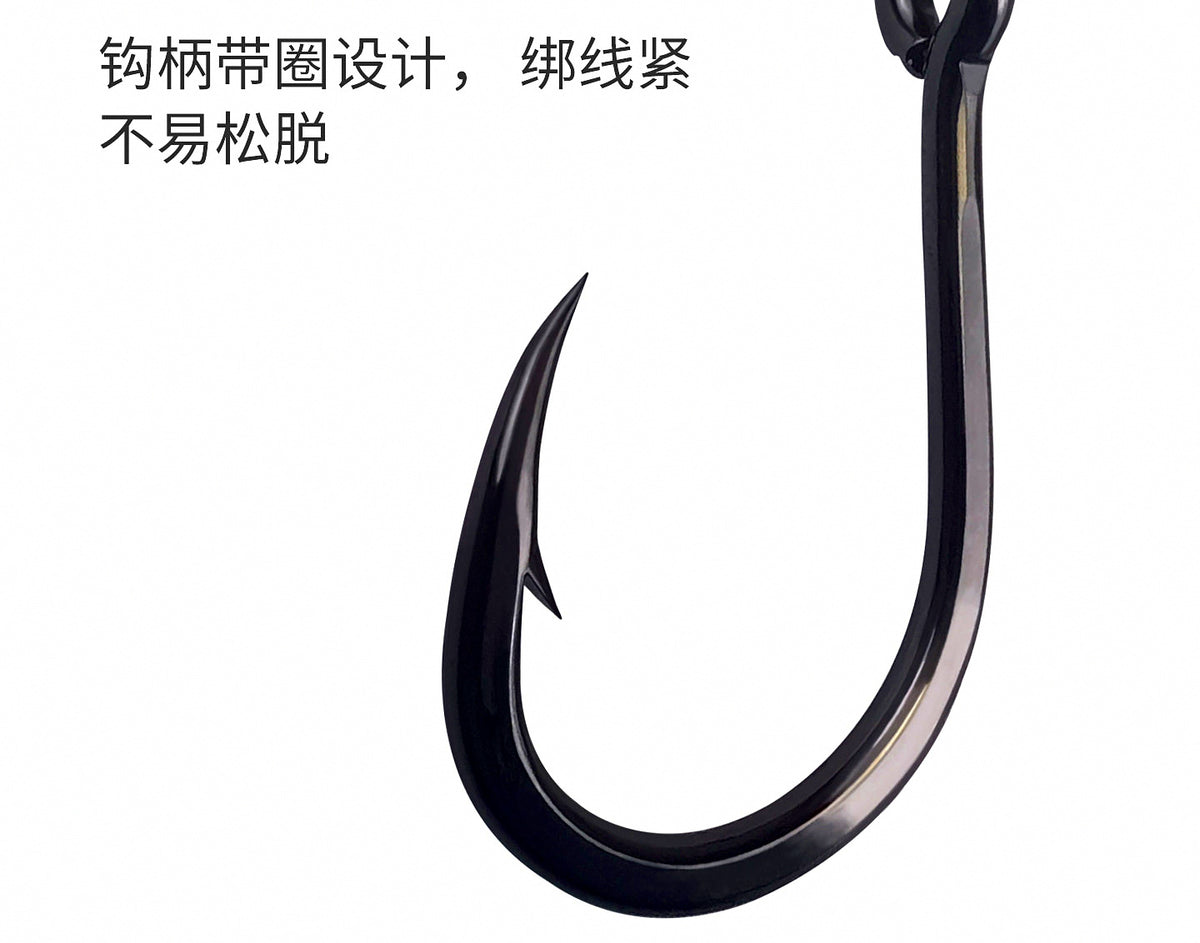 Black Nickel Live Bait Hooks, Heavy Wire, 1/0–9/0, Bulk Pack – product photo