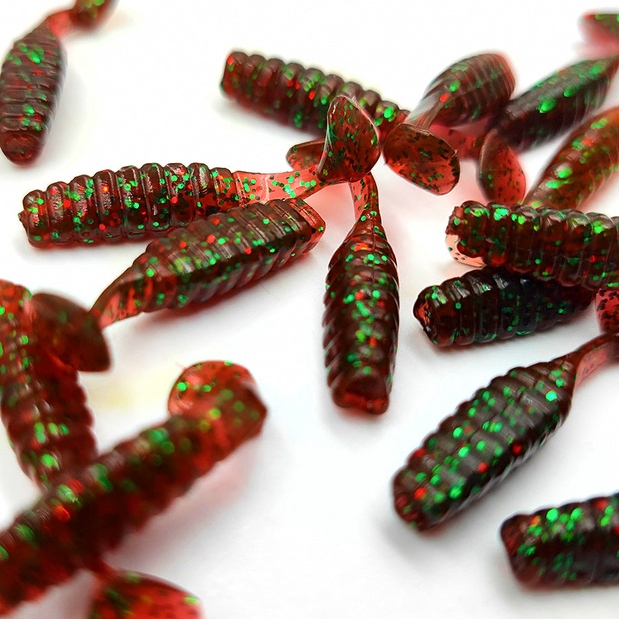 Mini T-Tail Soft Plastic Worm, 3 cm & 4 cm, 10-Pack – product photo