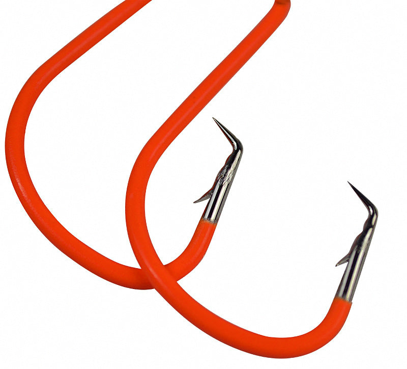 Barbed Saltwater Hooks, Orange, Sizes 1# to 8/0 – product photo