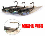 Rigged Soft Plastic Fish & Shrimp Lures, Jig Head, Glow – product photo