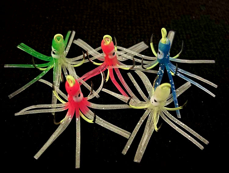 Glow Squid Jig, 4-Prong Barbless Hooks, 5 cm (2 in), 10 pcs – product photo