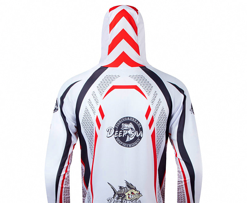 Men's Quick-Dry Fishing Sun Shirt, Mesh, Zip Pockets, White – product photo