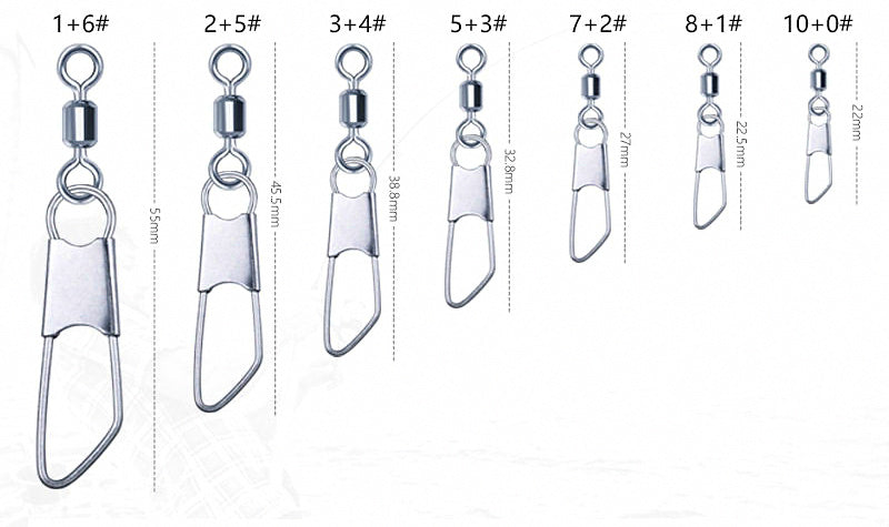 Stainless Steel Safety Pin Snap Swivel, 20/50/100 Pack – product photo