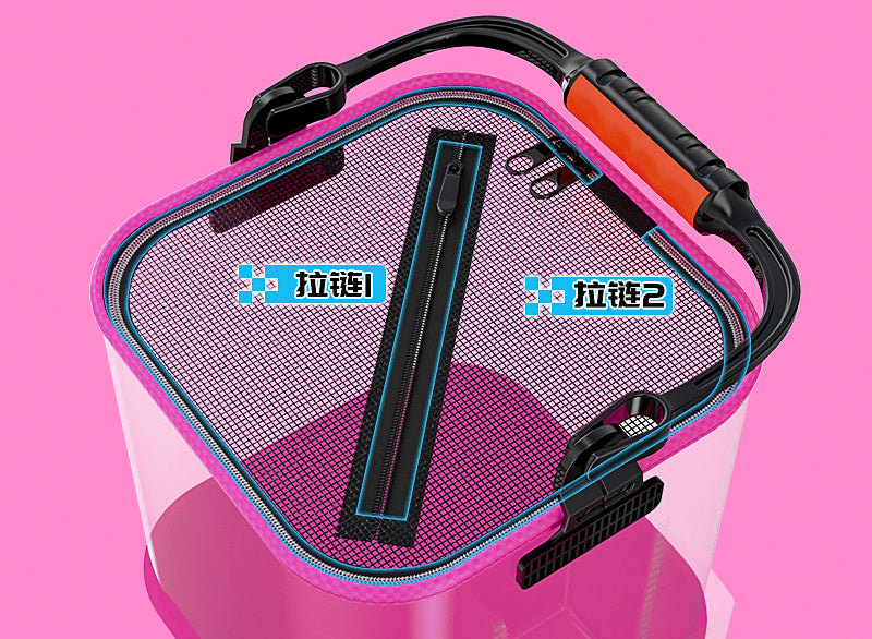 Collapsible EVA Fishing Bucket, 20 cm or 24 cm (7.9 / 9.4 in) – product photo