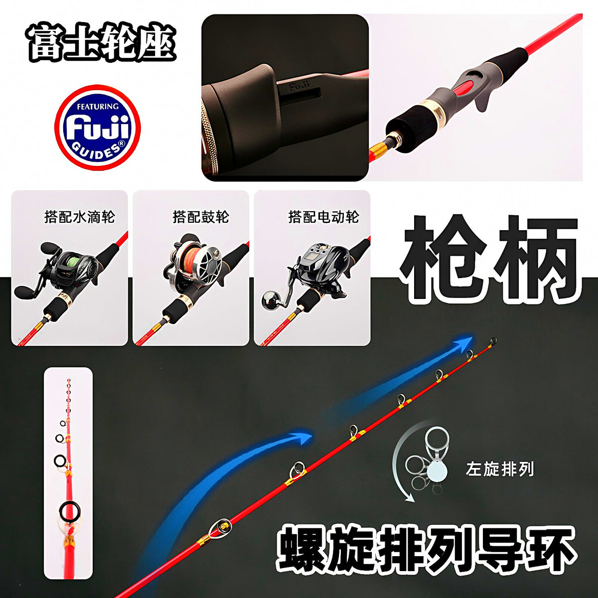 Slow Pitch Jigging Rod, 2-Piece Carbon, 60–300 g (2.1–10.6 oz) – product photo