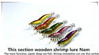 3D Wood Shrimp Squid Jig, Size 3.5, Glow – product photo