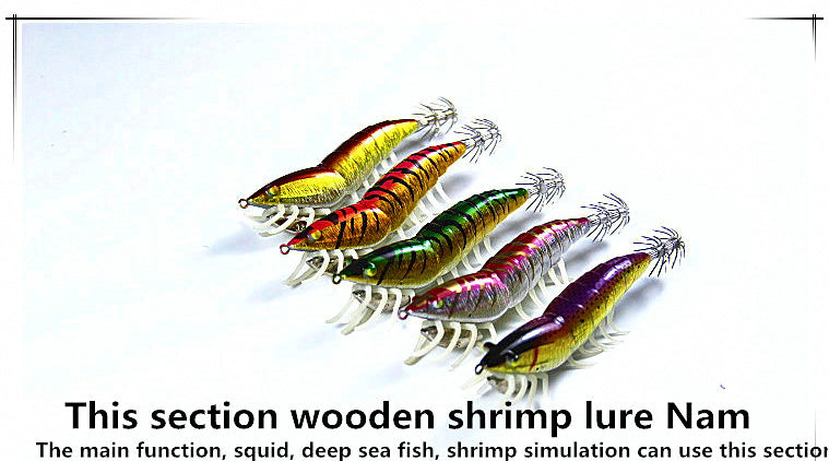 3D Wood Shrimp Squid Jig, Size 3.5, Glow – product photo