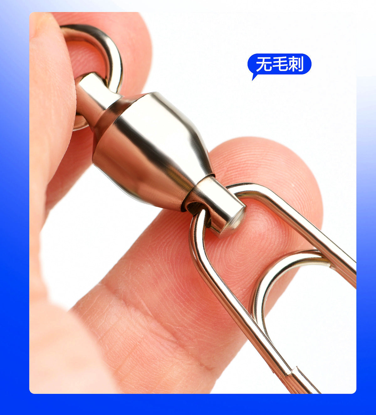 Stainless Ball Bearing Swivel, Oval Double Ring, #0–#8 – product photo