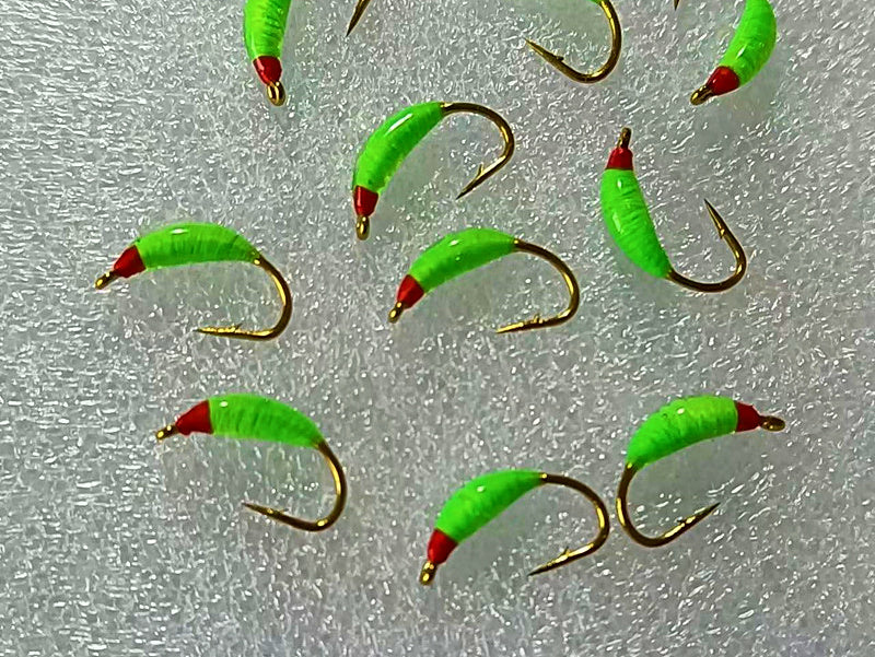 Red-Head Nymph Fly Fishing Flies, Barbed Hook, Size 10–20 – product photo