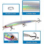 Floating Minnow Hard Bait, Laser Finish, Long Cast – product photo