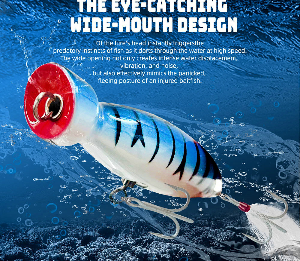 Topwater Trolling Lure, Wood-Style Hard Bait for Tuna & Bass – product photo