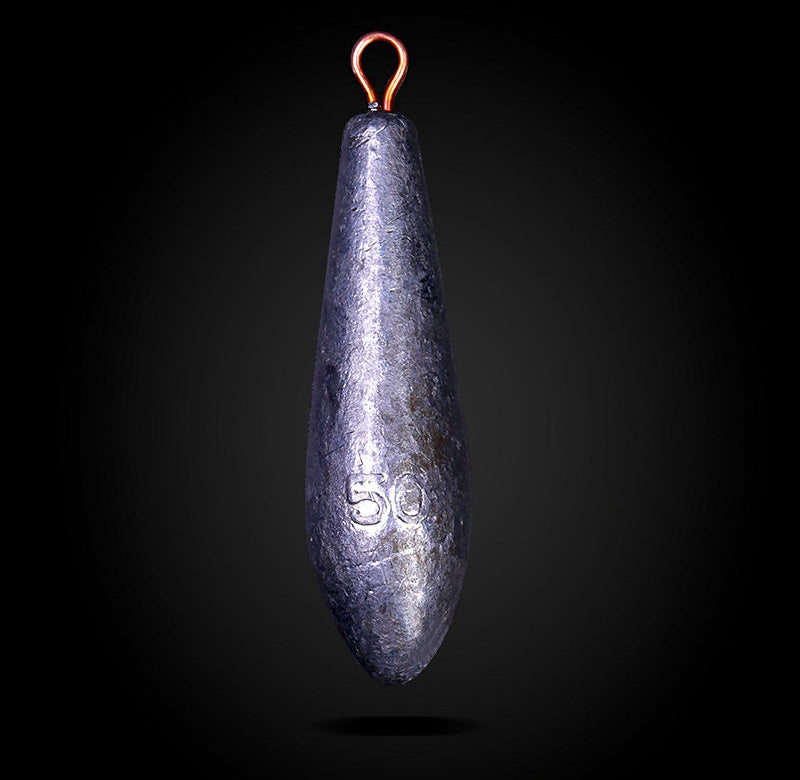 Willow Leaf Lead Sinkers, Through-Hole, 0.35–3.5 oz (10–100 g) – product photo
