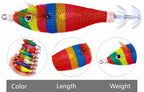 Glow Wooden Shrimp Squid Jig, Round Belly, Horizontal Style – product photo